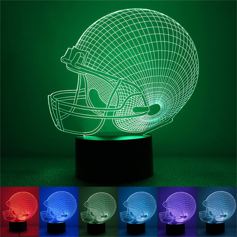 American Football Helmet Lamp Bedroom Decor